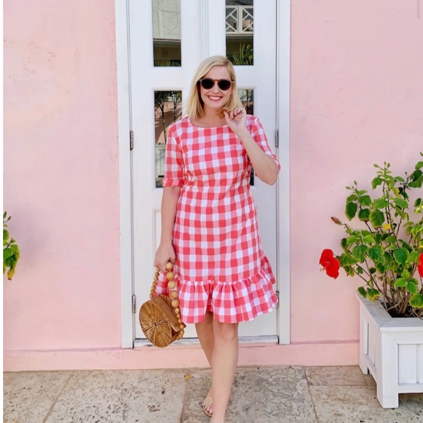 Persifor Gingham Poppy Dress Red White Xs S Nwt